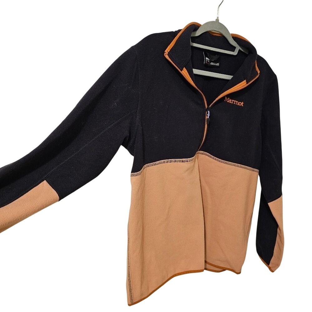 Marmot Fleece 1/4 Zip Pullover Fleece XL  Black Salmon Worn Once